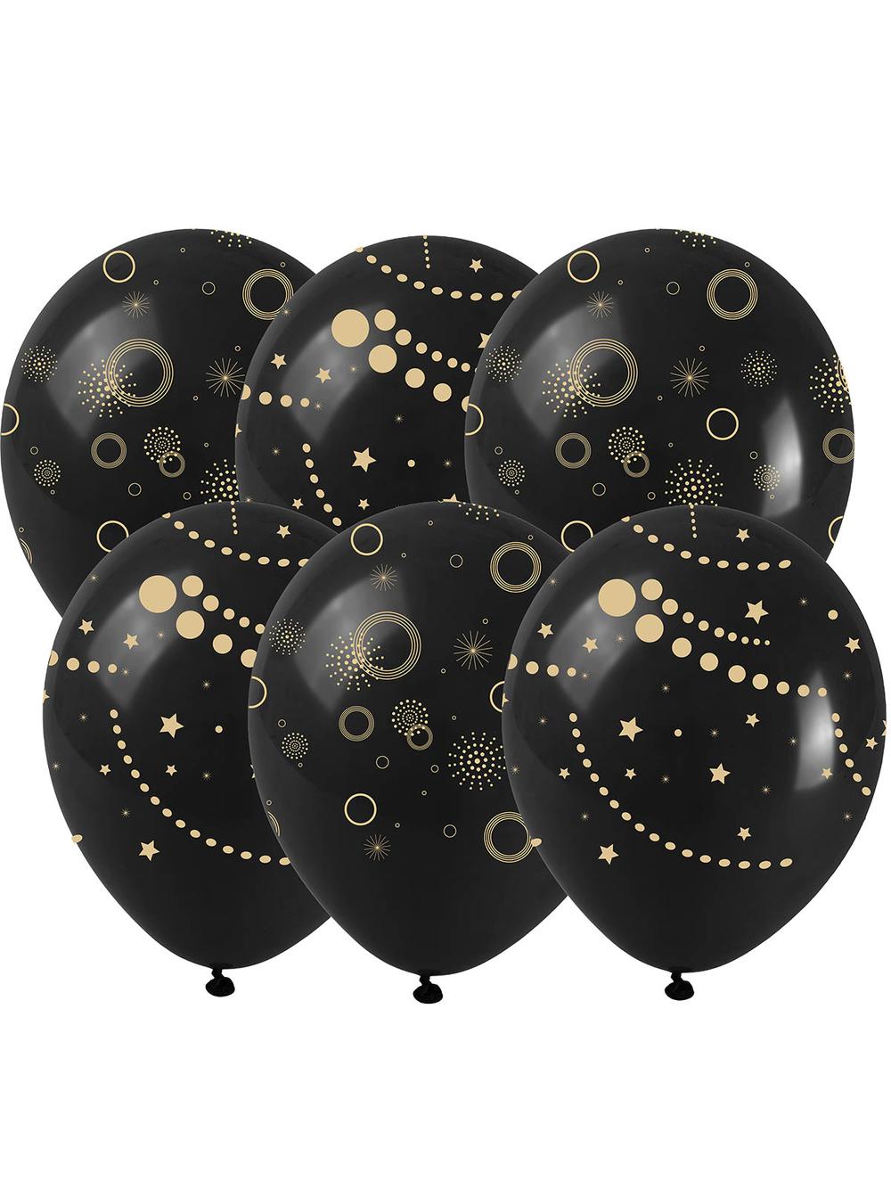 Balony okazjonalne ze złotym nadrukiem (6 szt.)