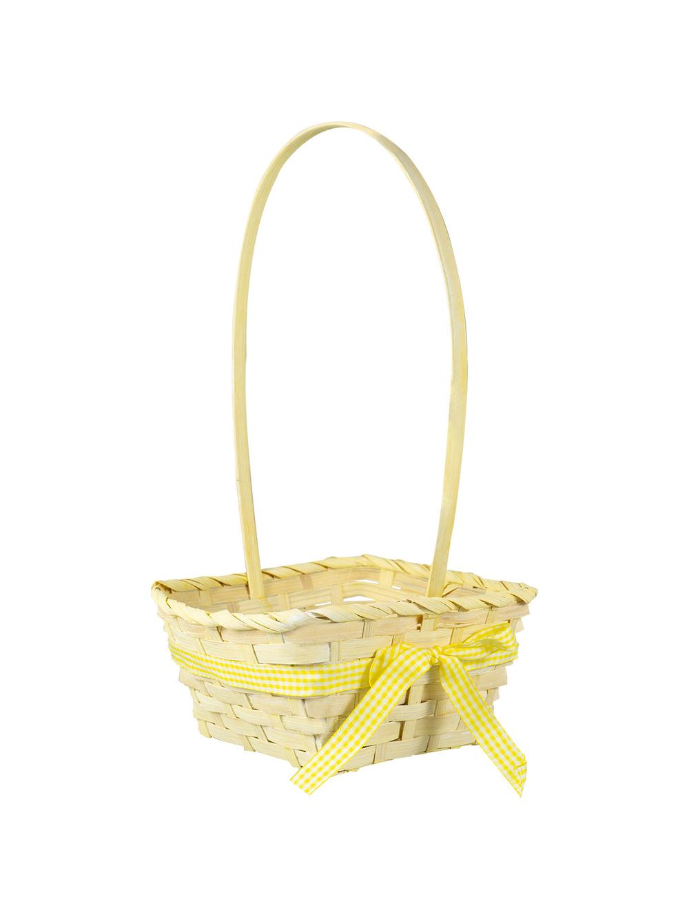 Pastelowy koszyczek wielkanocny z kokardką