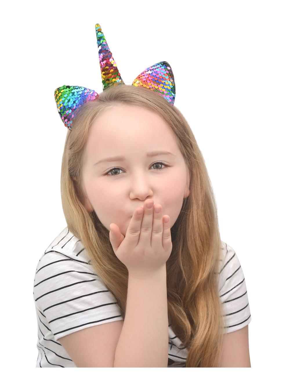 Opaska jednorożec disco (z cekinami dwustronnymi)