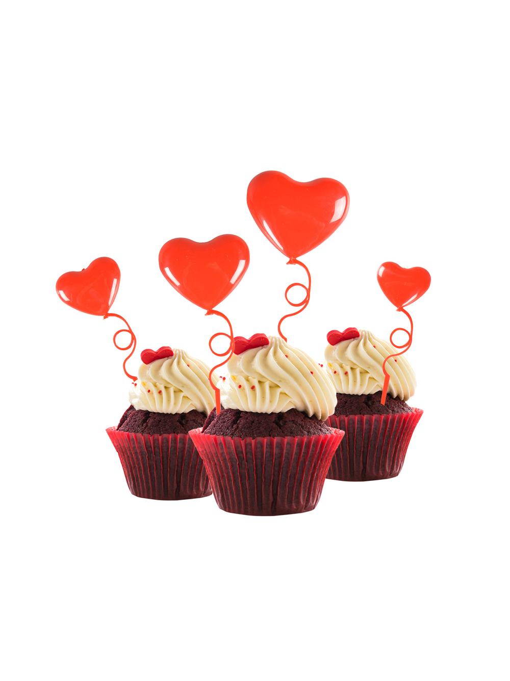 Serca na zakręconych patyczkach (4 szt.)
