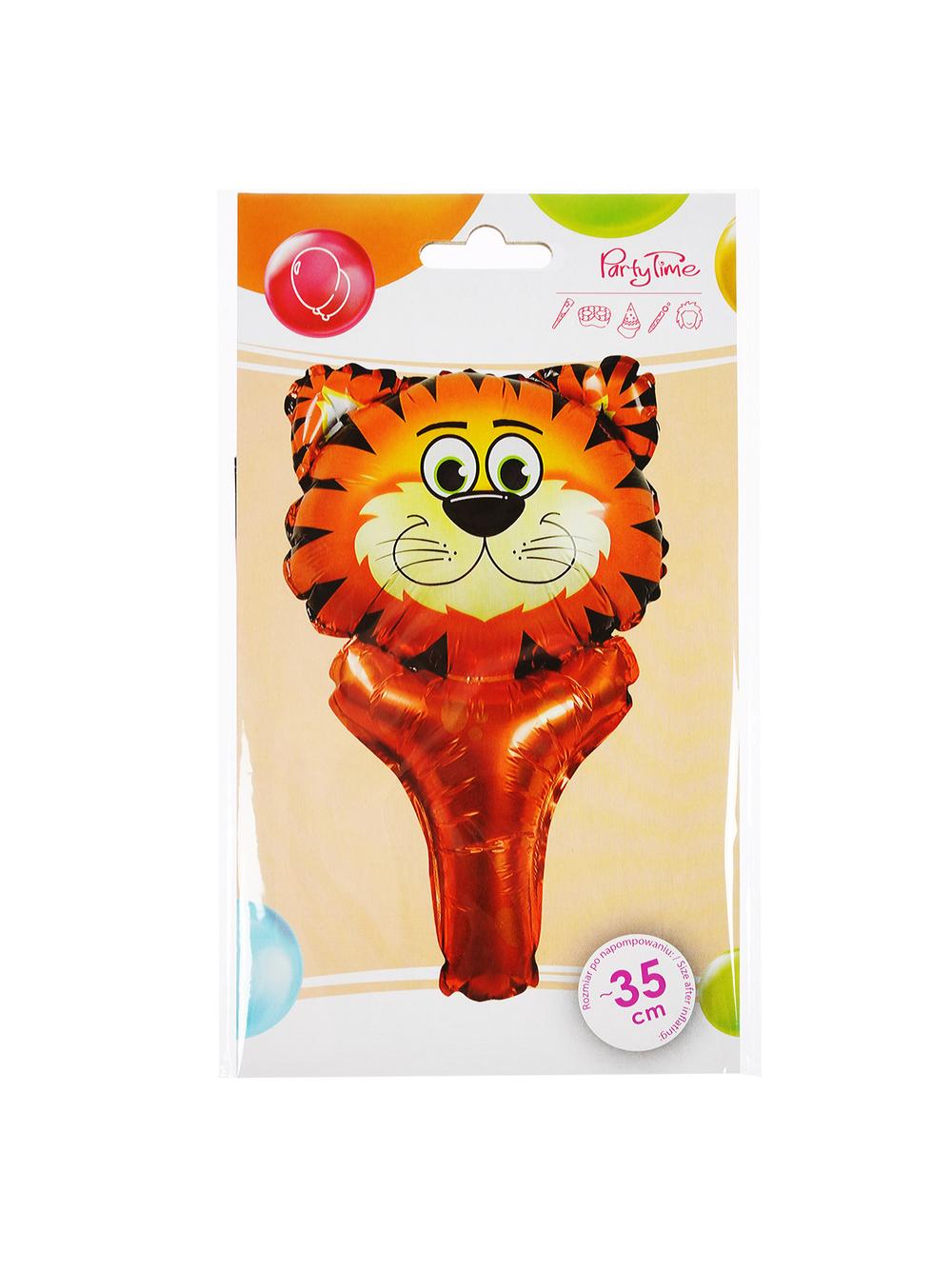 Balon foliowy zwierzątko z uchwytem - tygrys