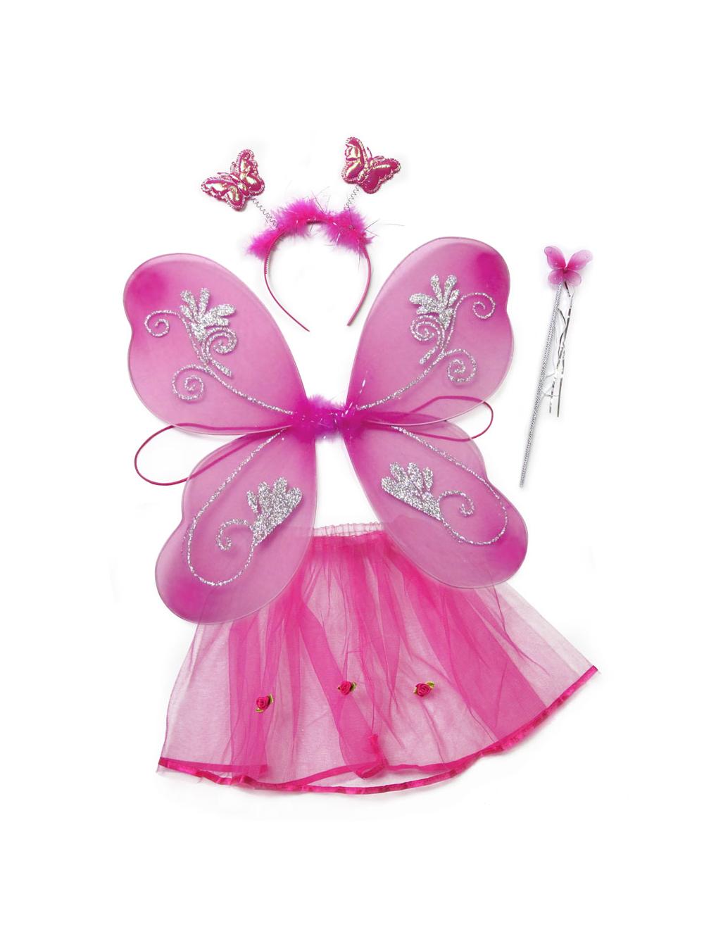 Zestaw wróżki (opaska, różdżka, skrzydełka, spódniczka)