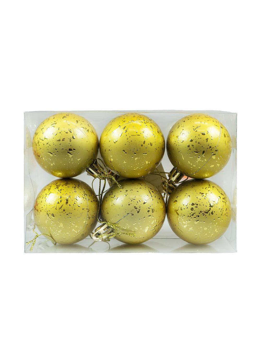 Zestaw bombek z efektem rosy (6 szt.) - złoty