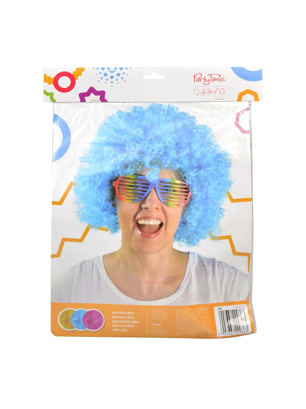 Peruka afro XXL niebieska