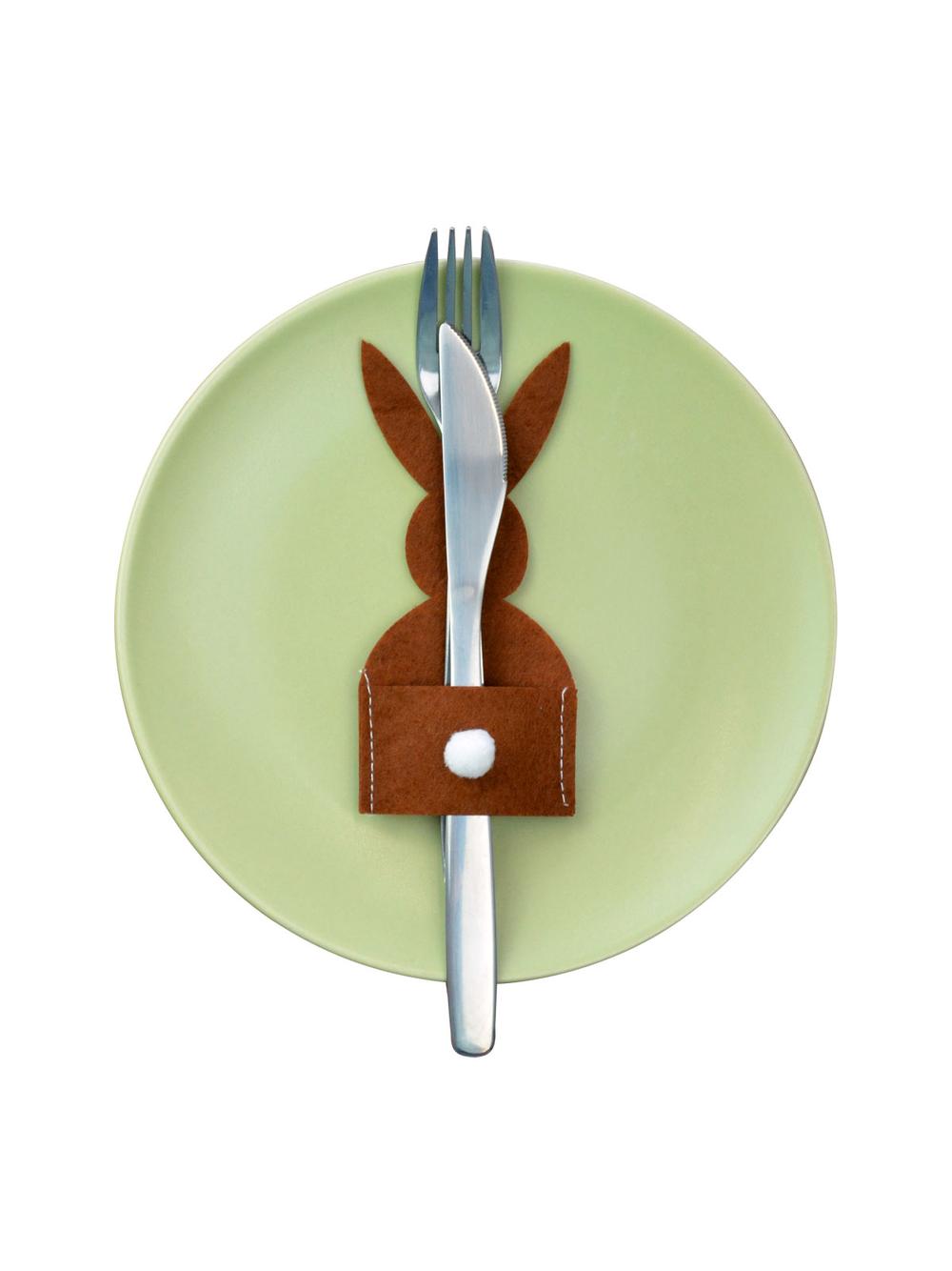 Filcowe etui na sztućce - zajączki (2 szt.)