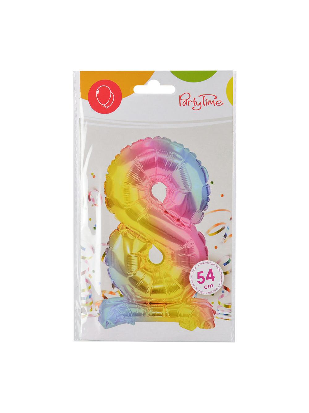 Balon foliowy cyferka stojący nr 8