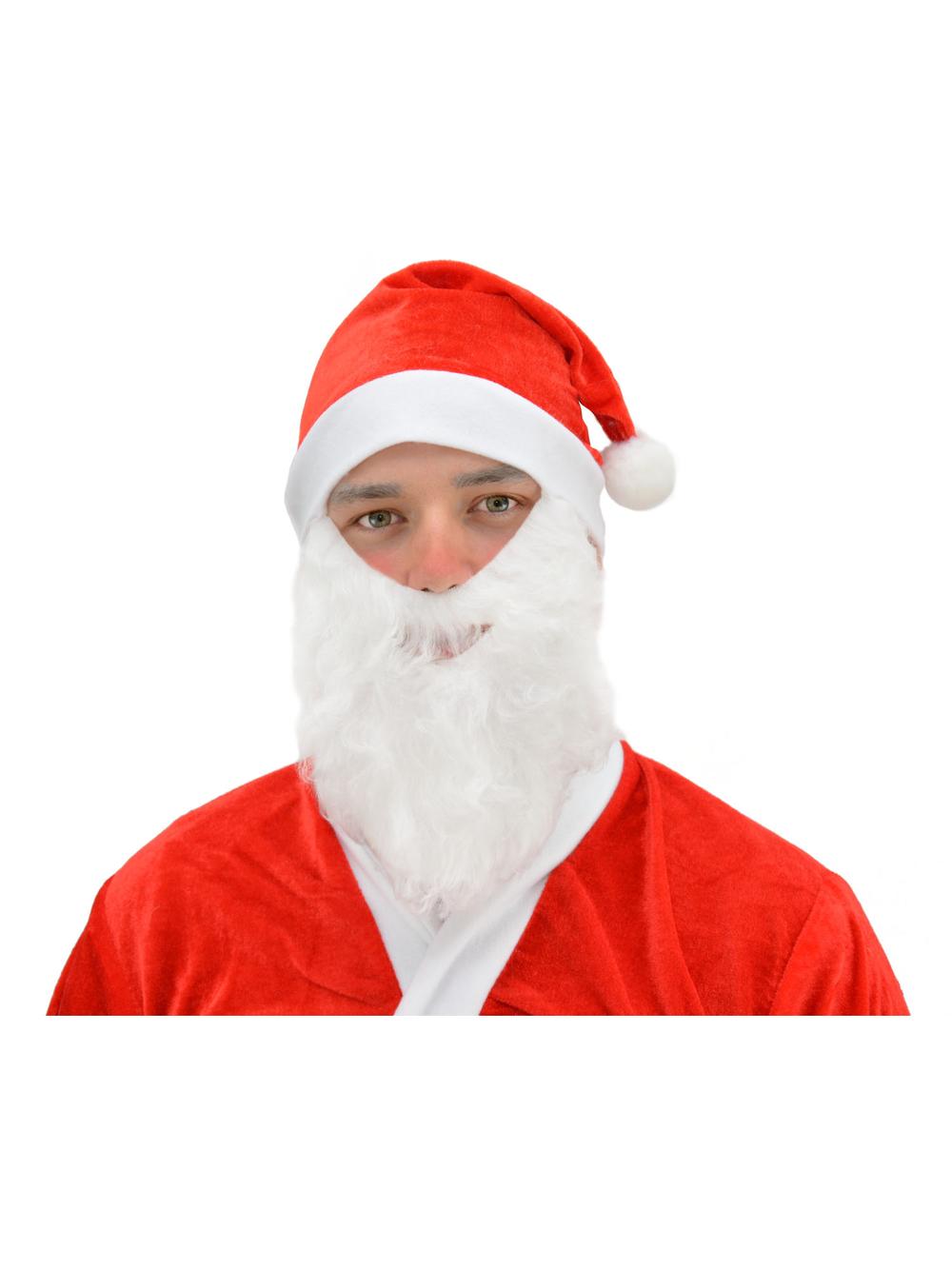 Mikołaj - czapka + broda (super)