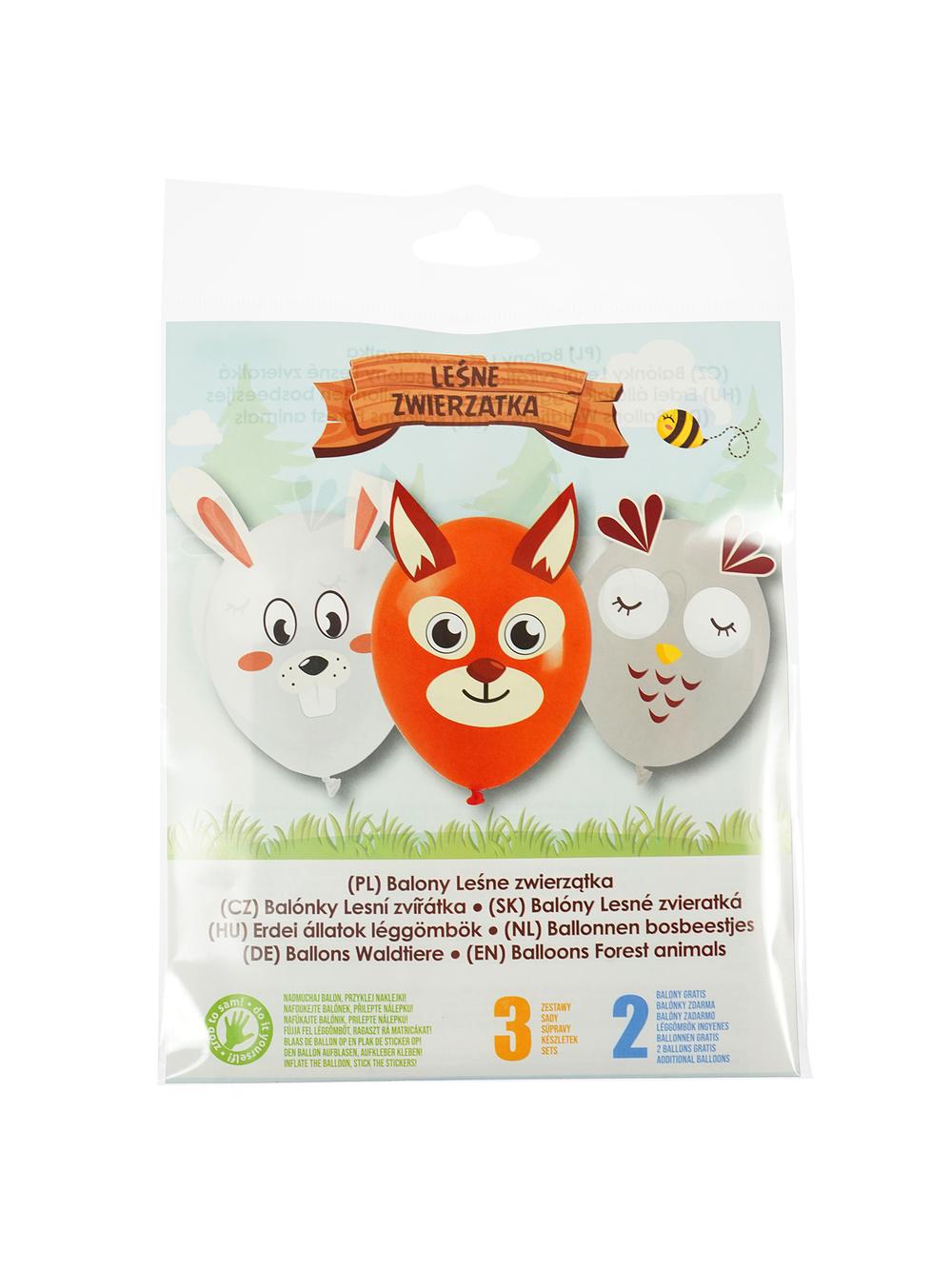 Balony Leśne zwierzątka - zrób to sam (3 wzory) (5 szt.)