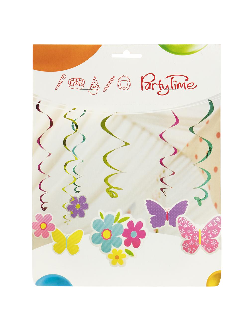 Wirujące dekoracje - kwiatuszki i motylki (6 szt.)