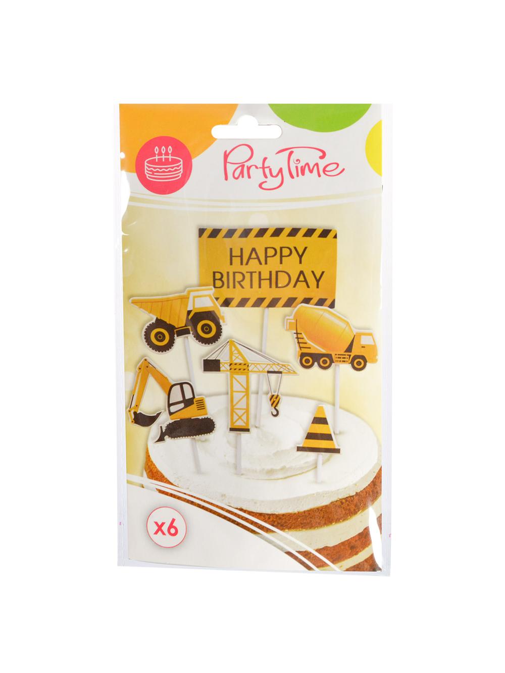 Dekoracja tortu - mały budowniczy (6 szt.)