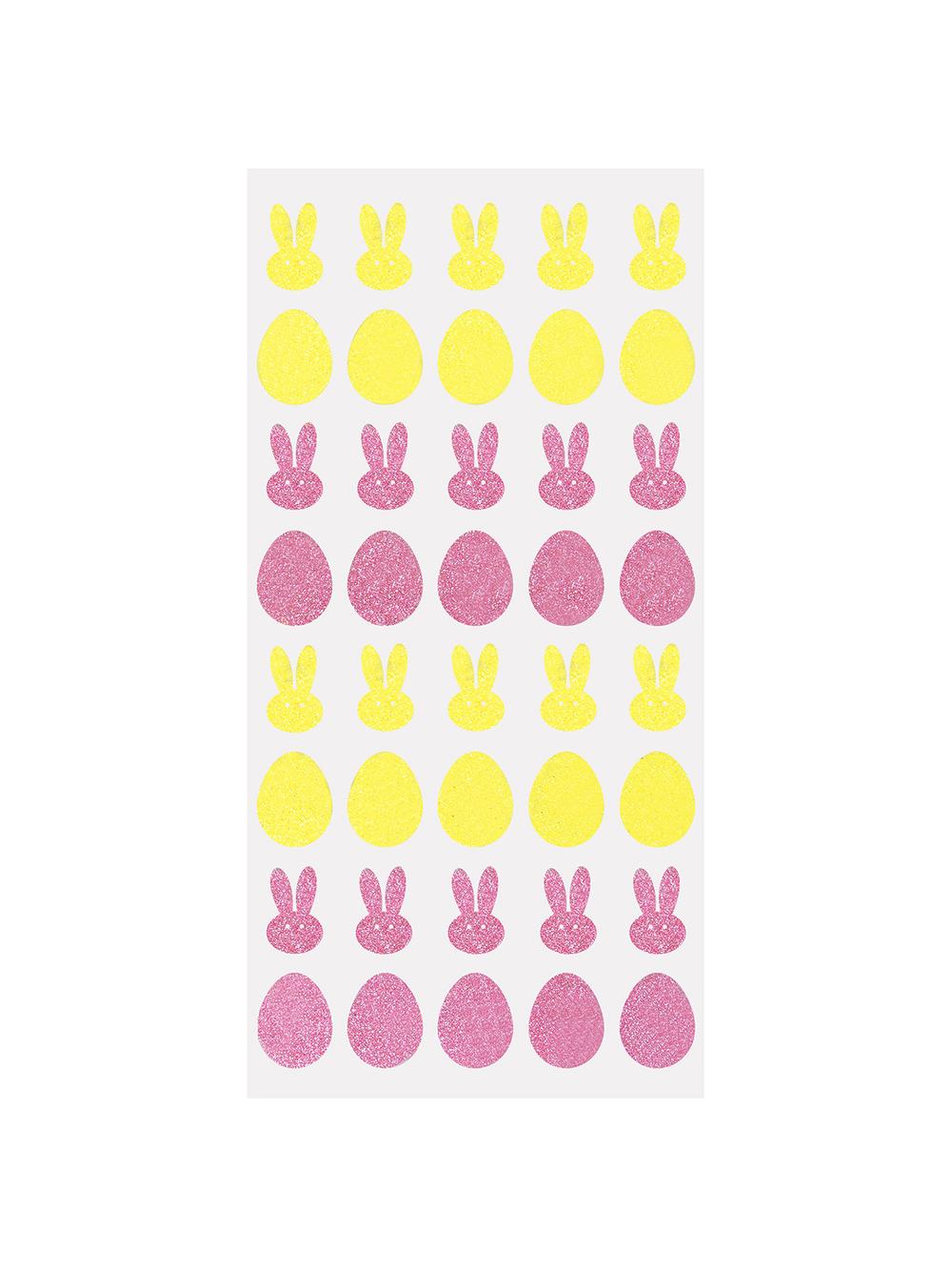 Brokatowe naklejki - zajączek, jajko z pianki