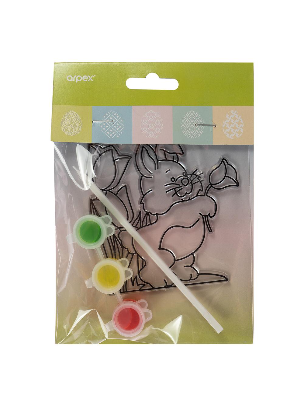 Wielkanocny witrażyk z farbkami zając