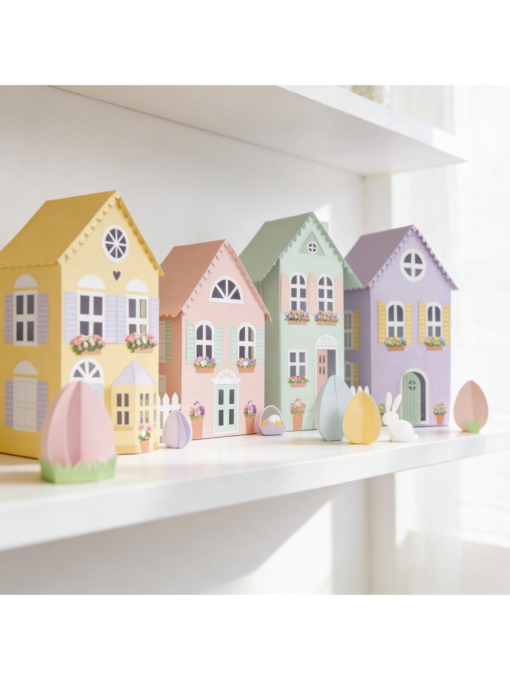 Wiosenne domki DIY (4 szt.)