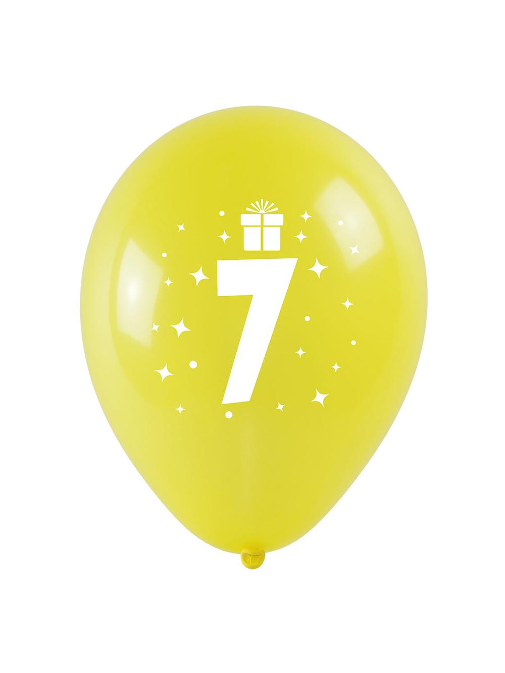 Balony z nadrukiem cyferki - 7 (3 szt.)