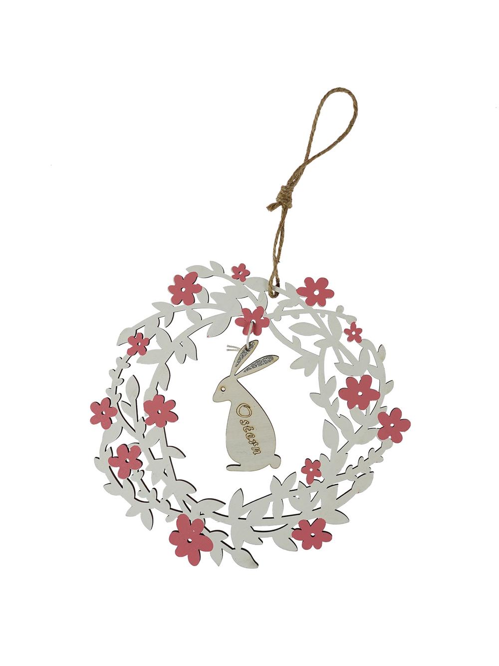 Drewniany wieniec z króliczkiem - FSC 100%