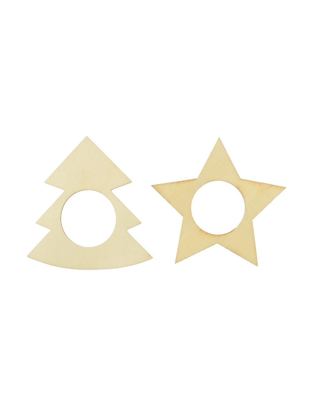 Świąteczne obrączki na serwetki - choinki/ gwiazdki (4 szt.)