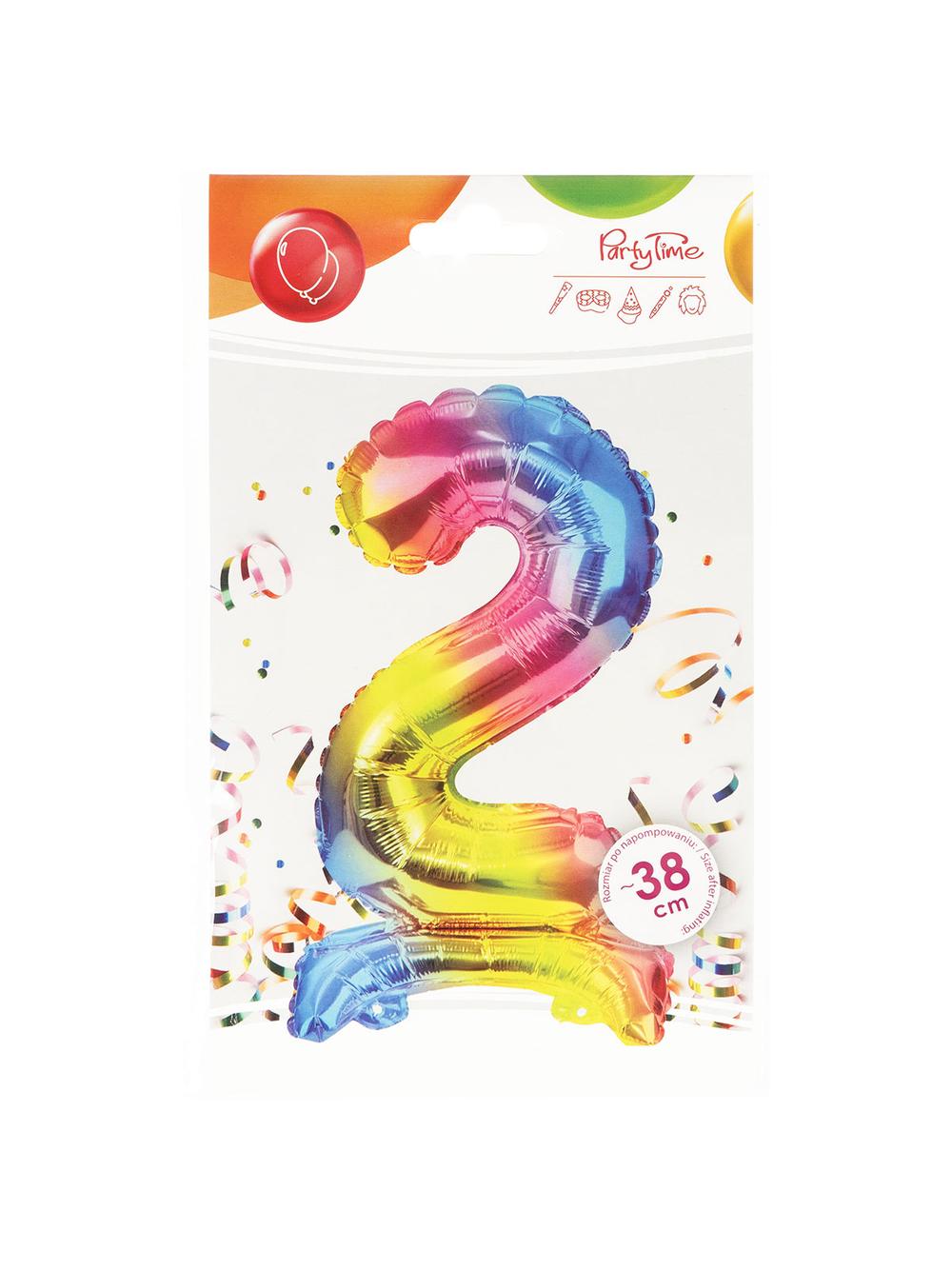 Balon foliowy cyferka stojący nr 2