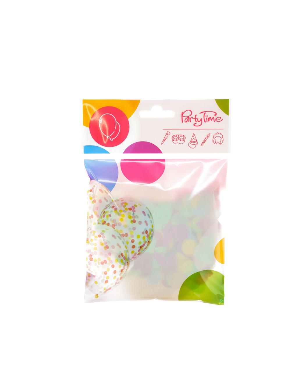 Balony z kolorowym konfetti (5 szt.)