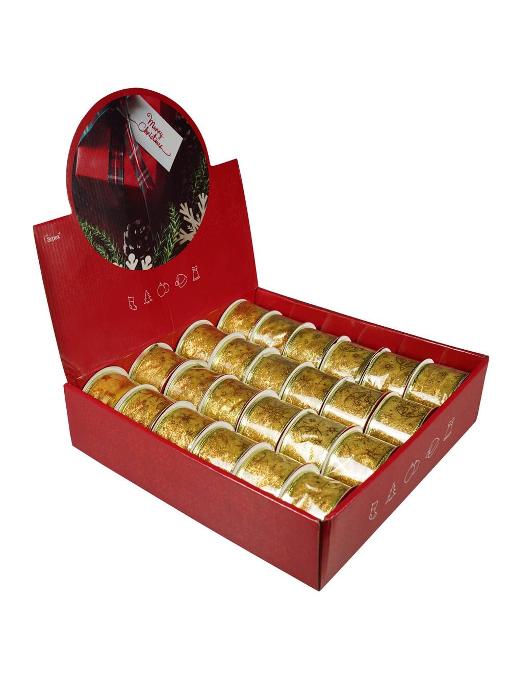 Taśma dekoracyjna na szpuli szeroka złota