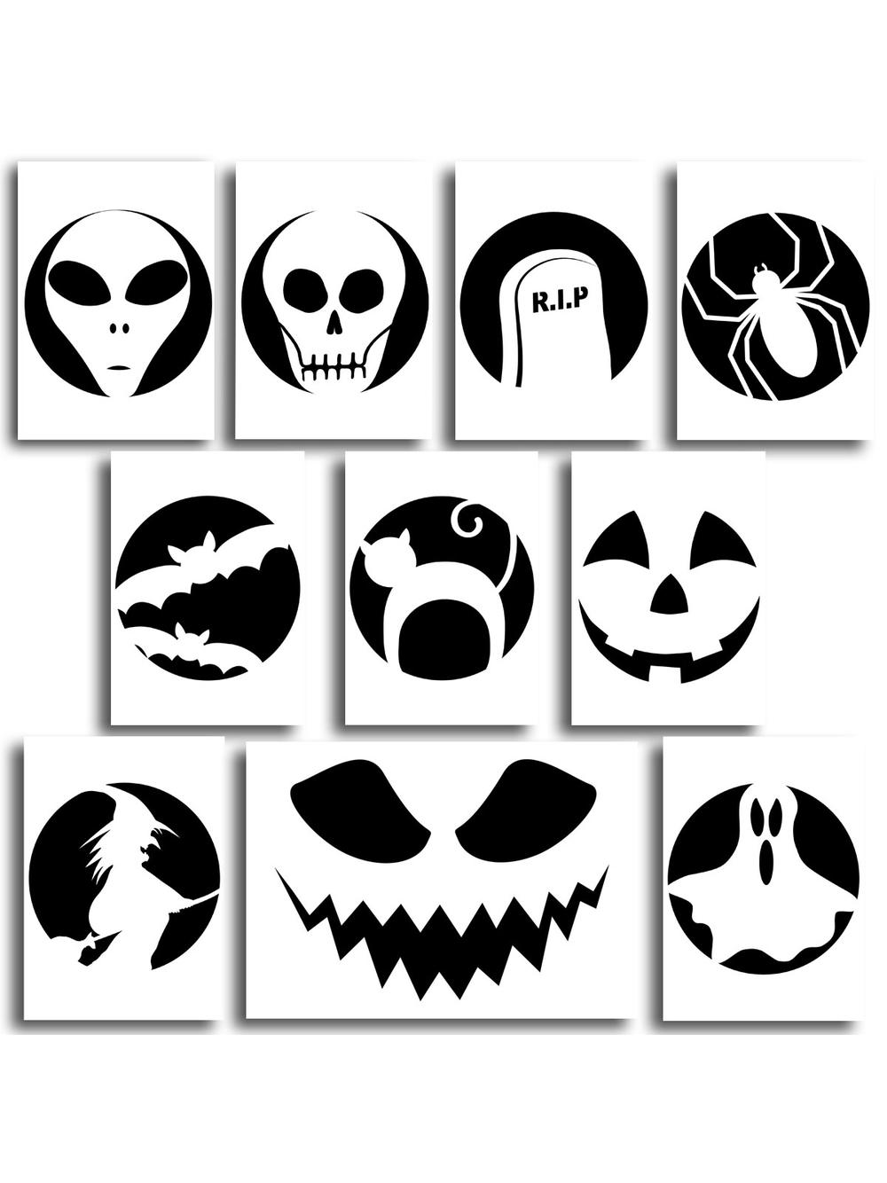 Szablony do dyni halloweenowej (10 szt.)