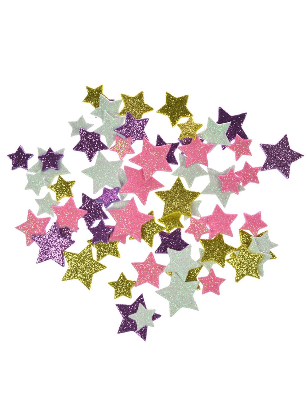 Naklejki brokatowe gwiazdki - mix kolorów