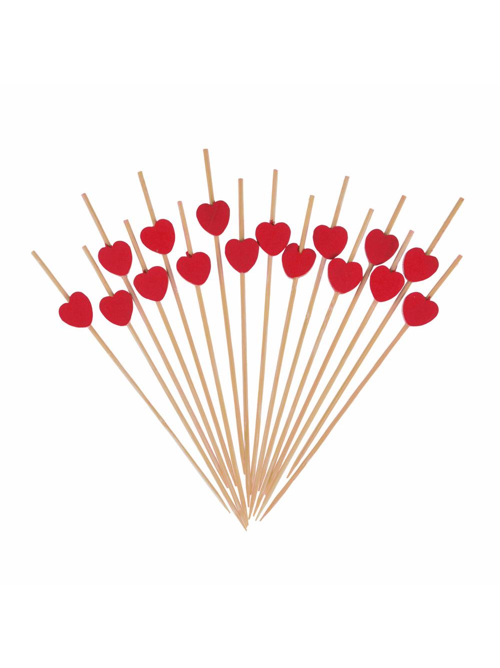 Szpilki do koreczków z serduszkami (16 szt.) - FSC 100%