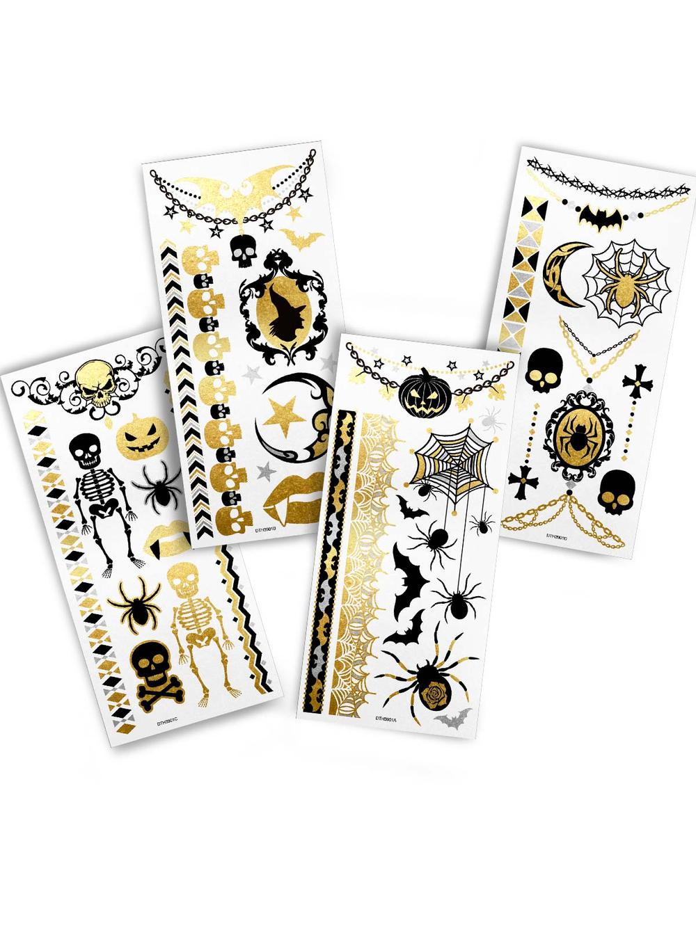 Metaliczne tatuaże halloweenowe