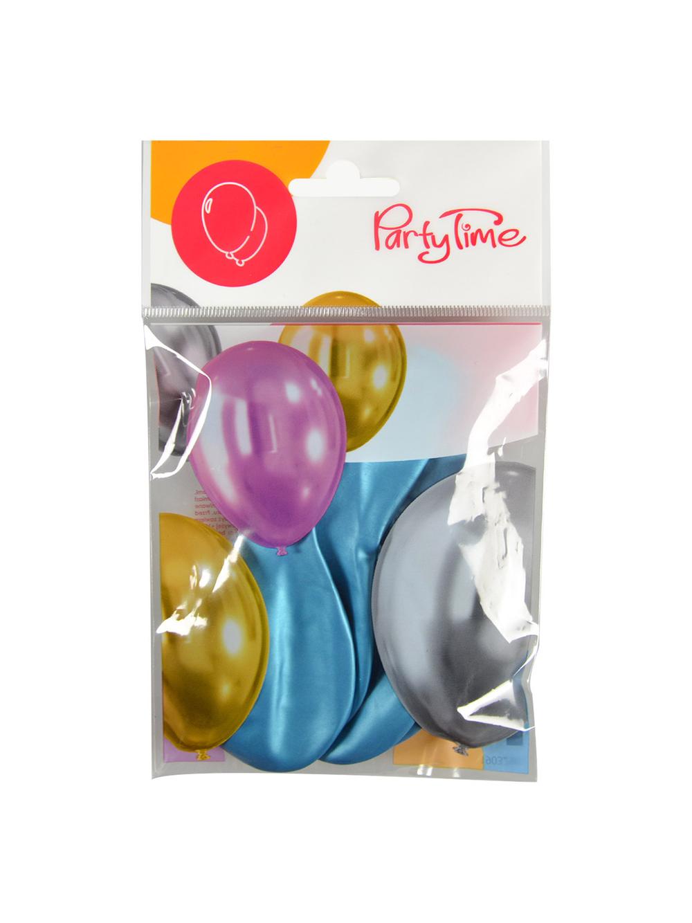 Balony - efekt chromu niebieskie (5 szt.)