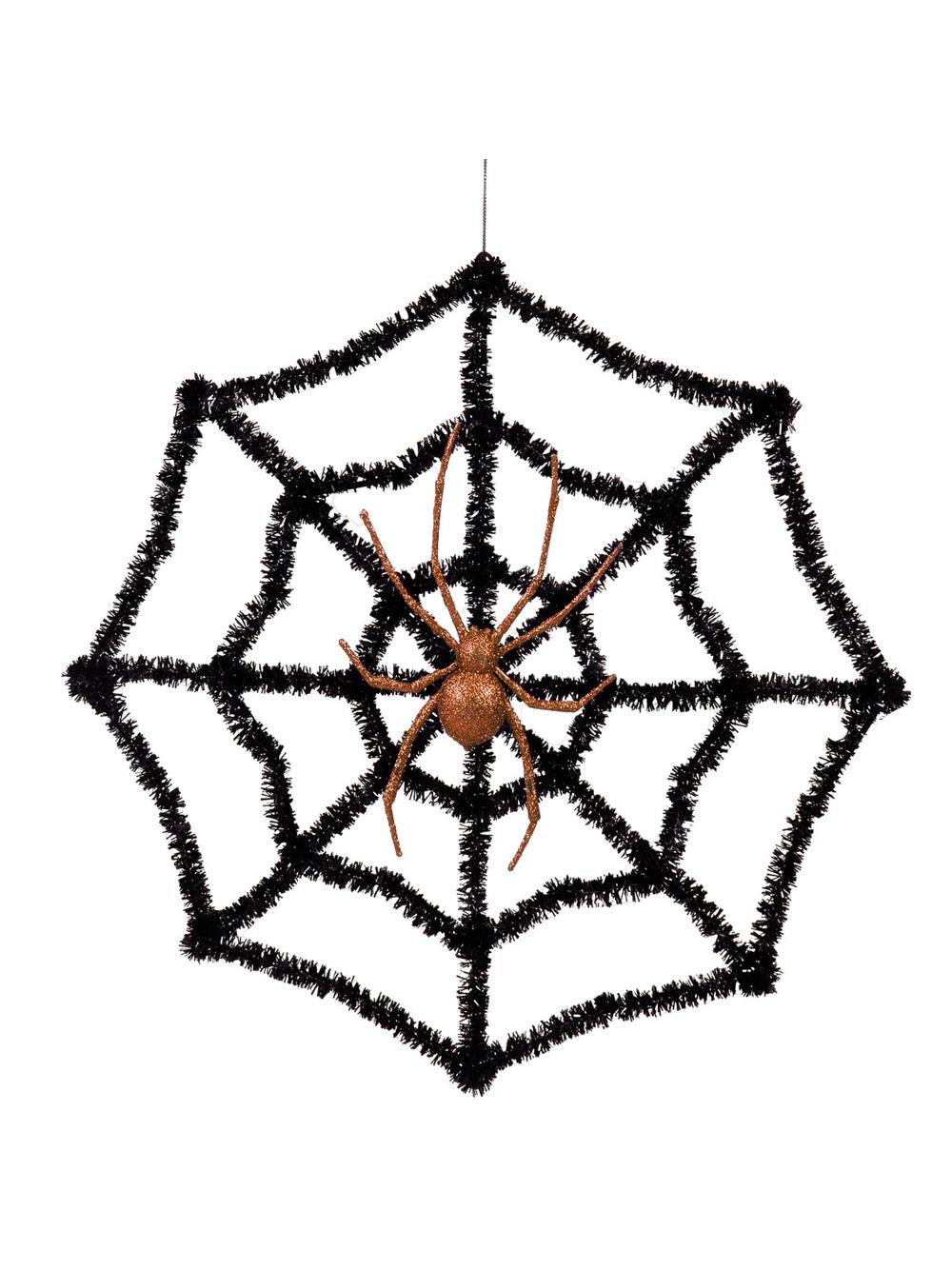 Pajęczyna z pająkiem - dekoracja Halloweenowa
