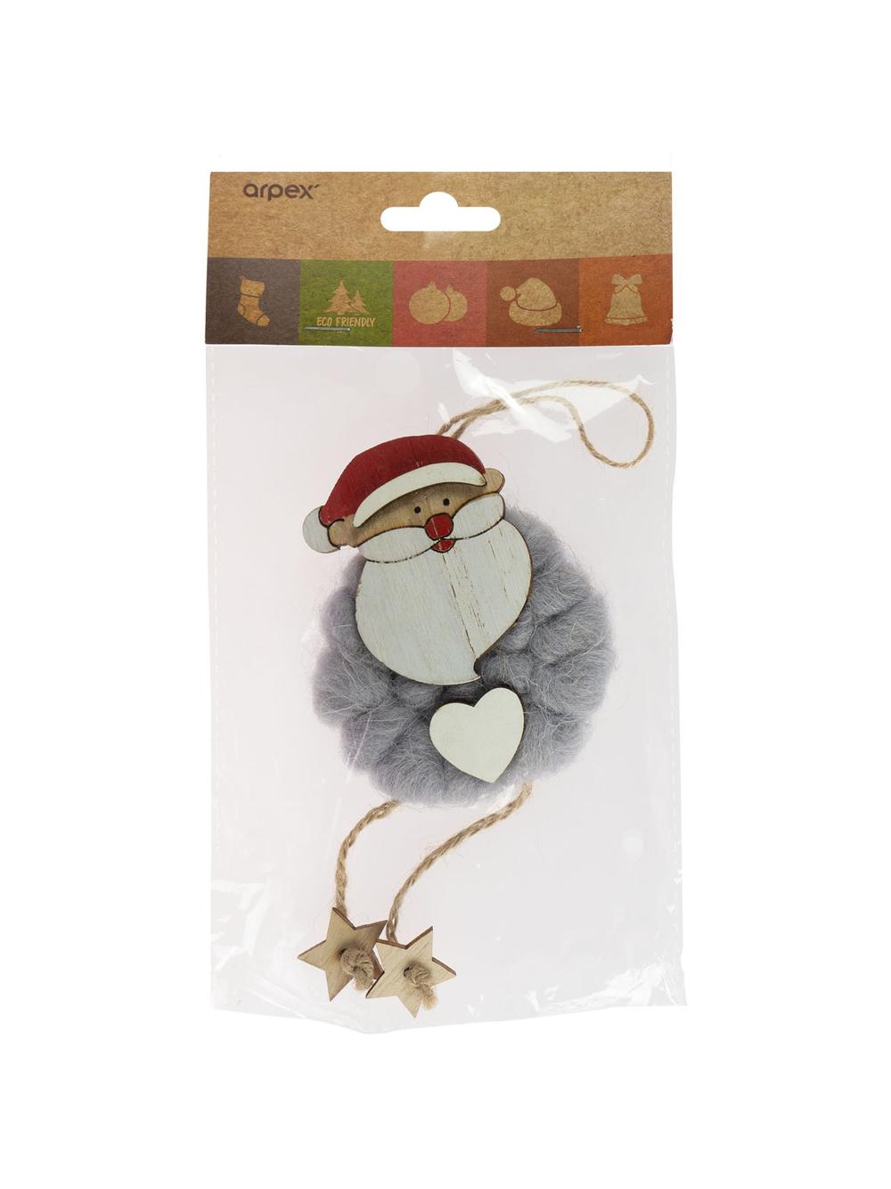 Drewniana zawieszka z wełną