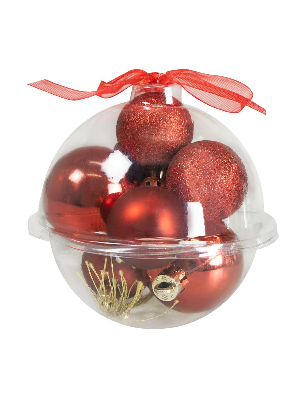Zestaw dekoracji w bombce (9 szt.) - czerwone