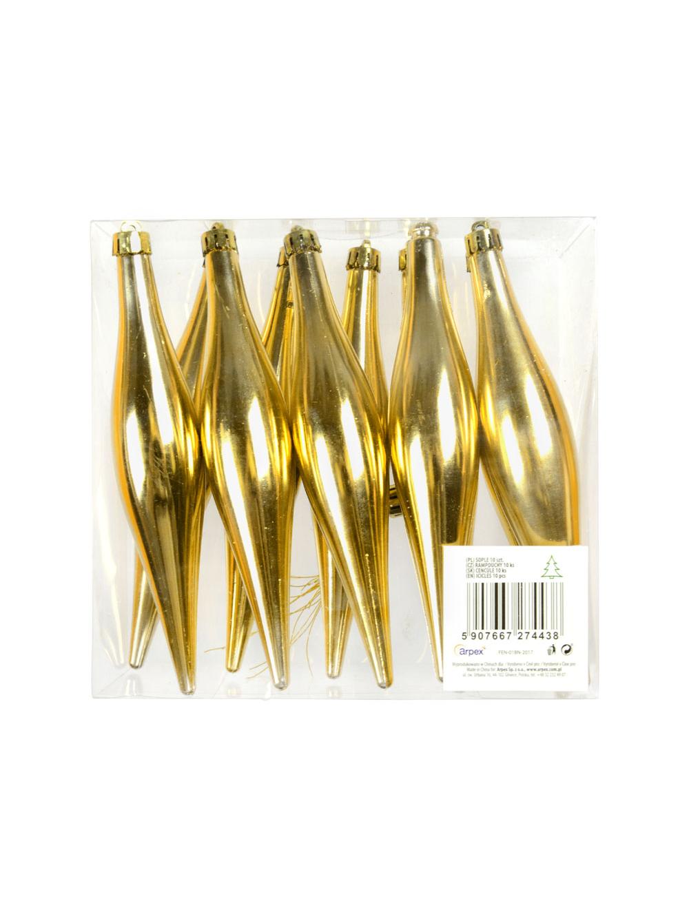 Sople w PVC 15 cm (10 szt.) złote