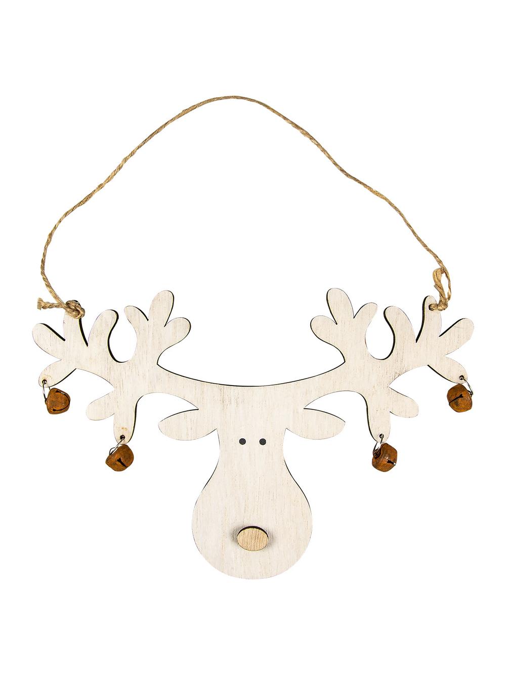 Renifer z dzwoneczkami - zawieszka - FSC 100%