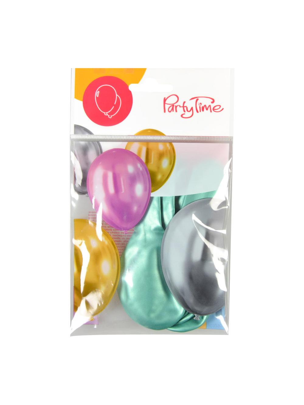 Balony - efekt chromu zielone (5 szt.)