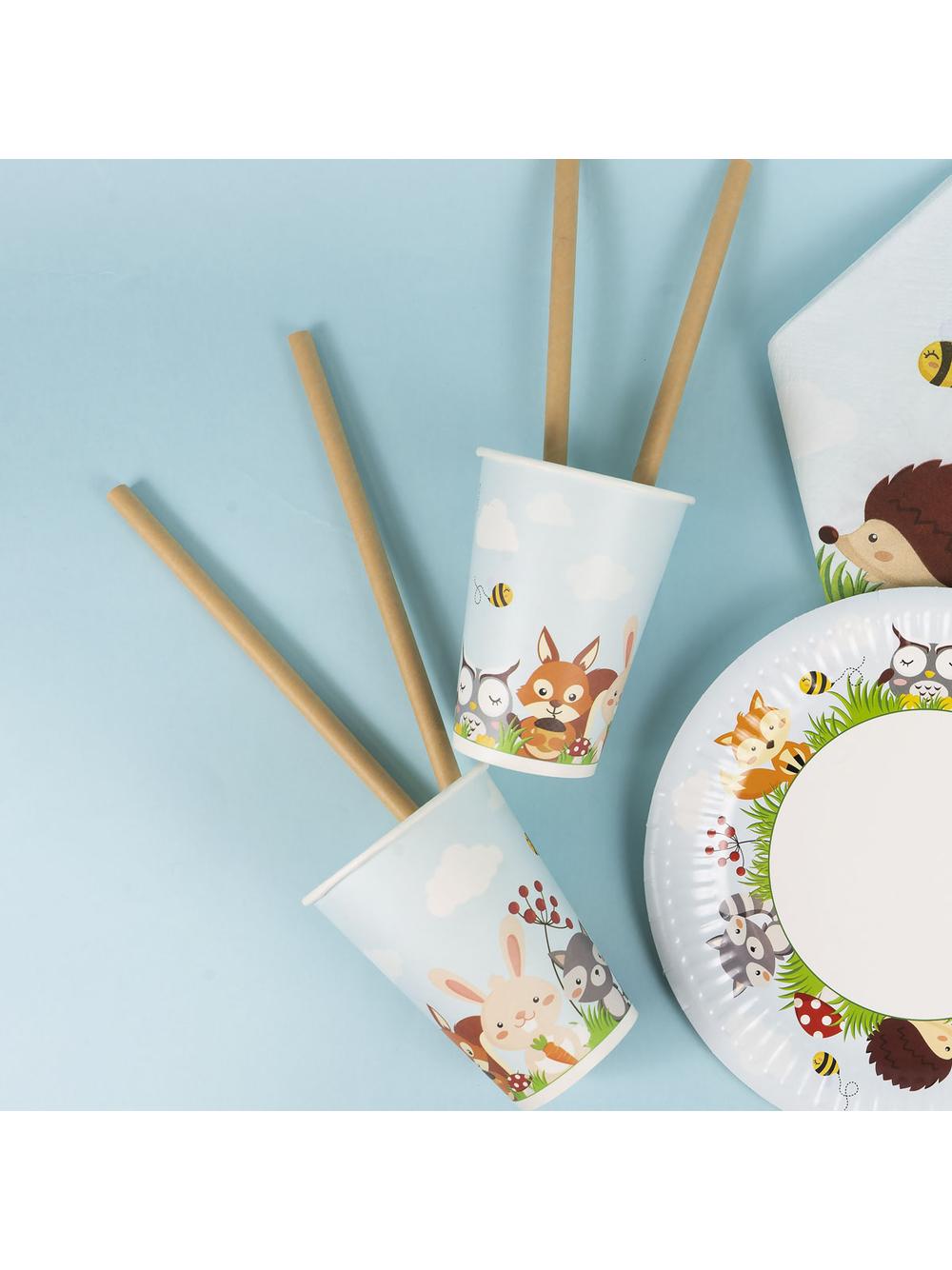 Kubki papierowe - Leśne zwierzątka (8 szt.)