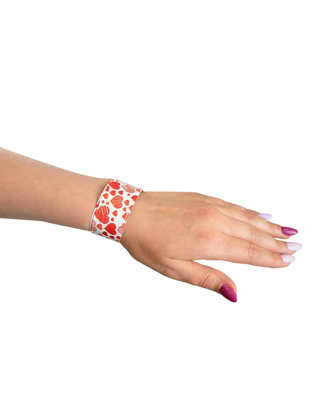 Opaska samozaciskowa z motywem walentynkowym