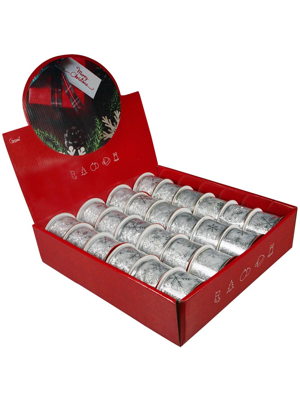 Taśma dekoracyjna na szpuli szeroka srebrna