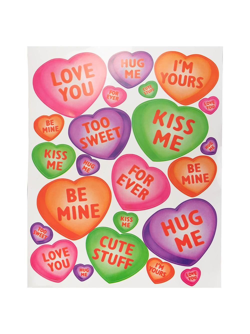 Naklejki - serca z napisami