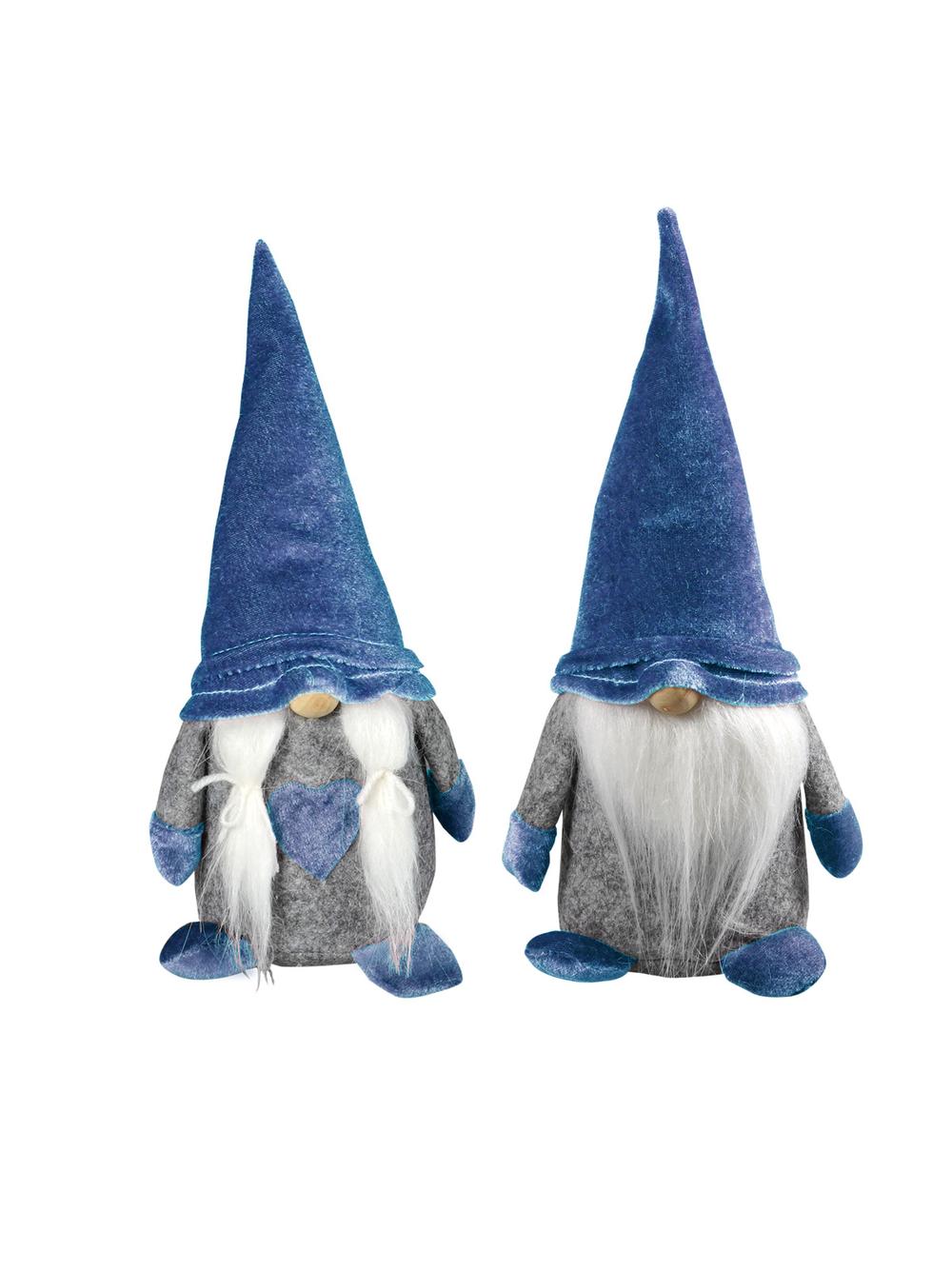 Skrzat z welurową czapką - błękitny