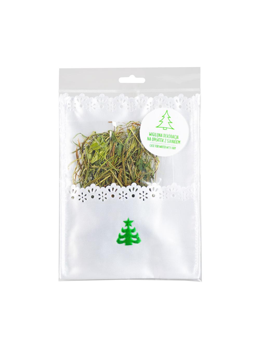 Wigilijna dekoracja na opłatek z siankiem