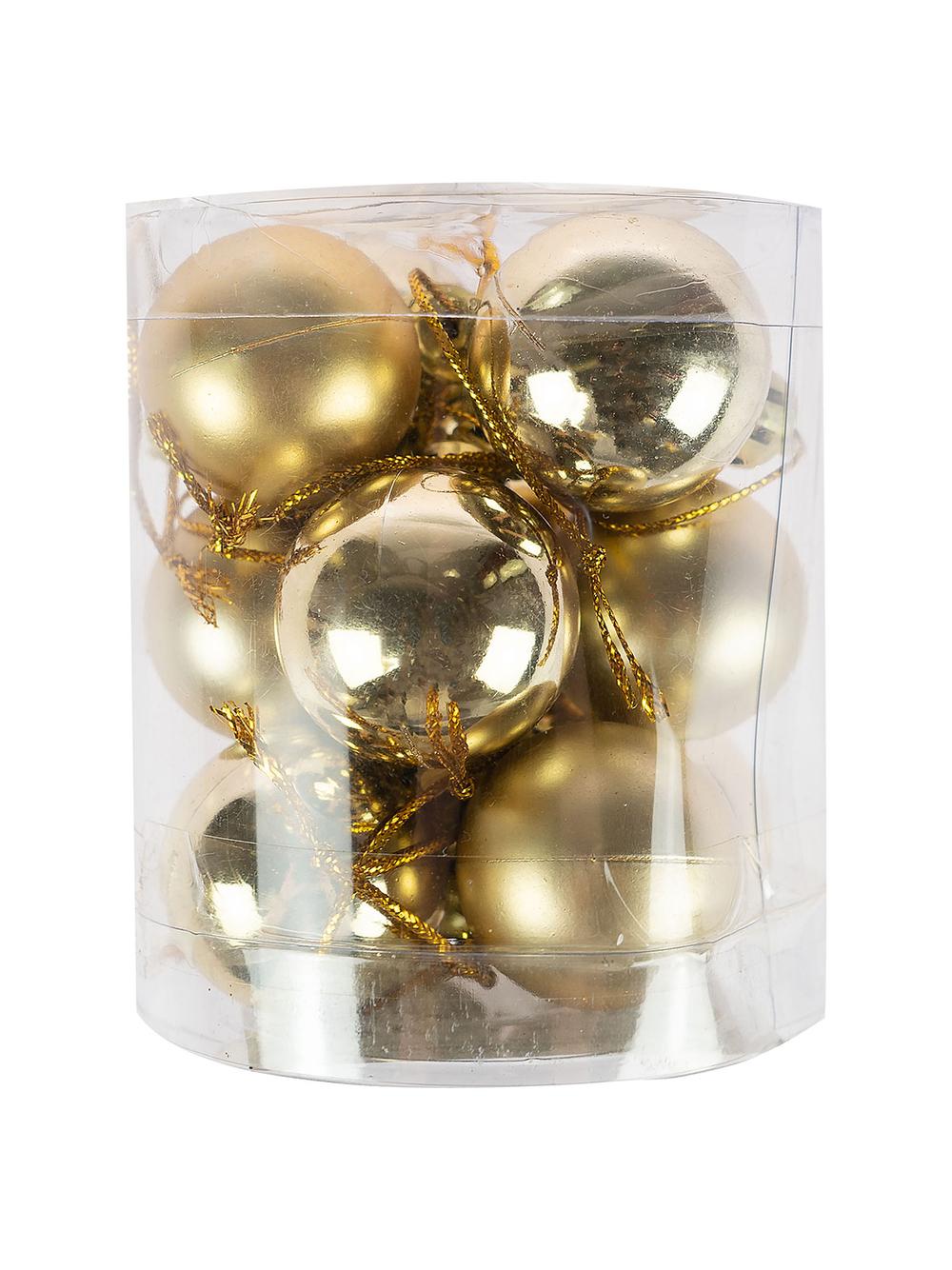 Bombki nietłukące w tubie 3 cm (12 szt.) złote