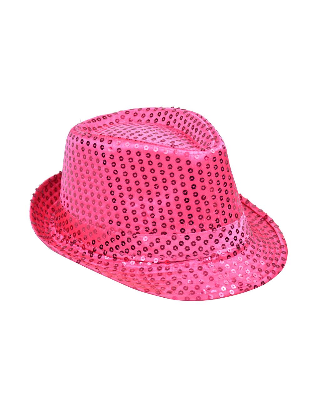Kapelusz cekiny różowy