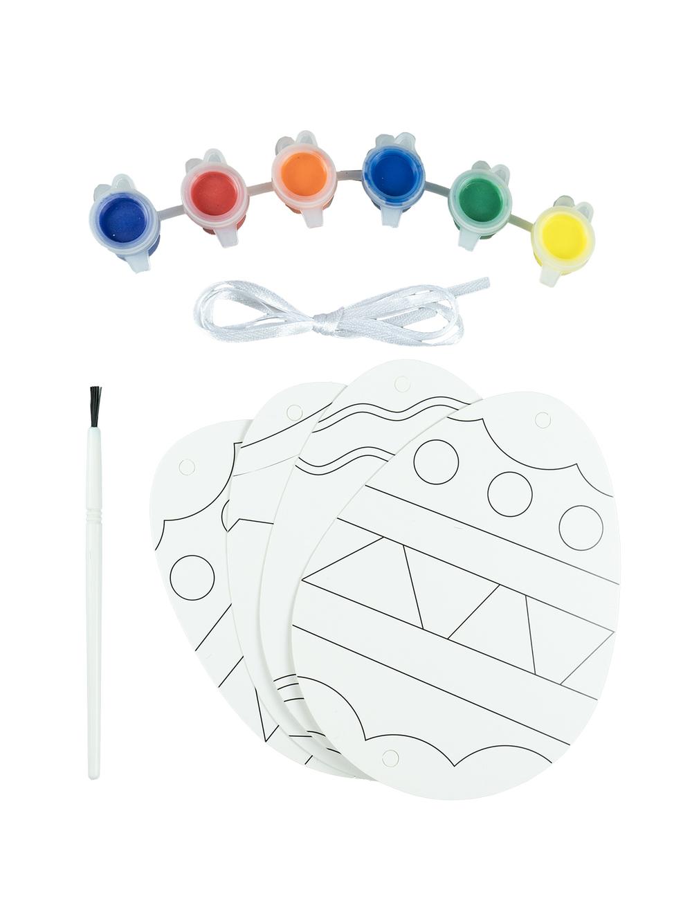 Pisanki do malowania (zestaw z farbkami i pędzelkiem) (4 szt.)