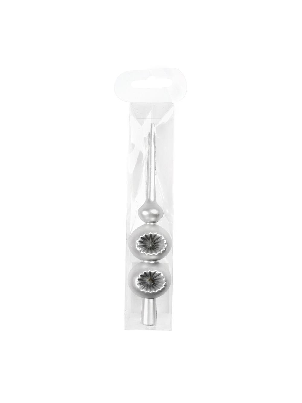 Szpic choinkowy 15 cm srebrny