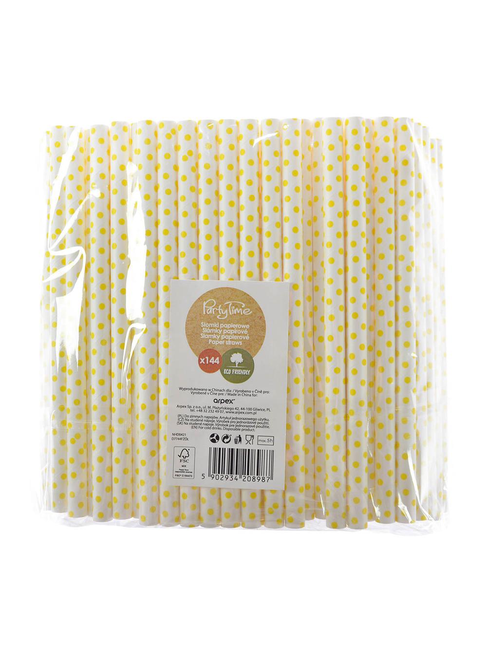 Słomki papierowe jumbo 10 mm żółte (144 szt.) - FSC Mix Credit