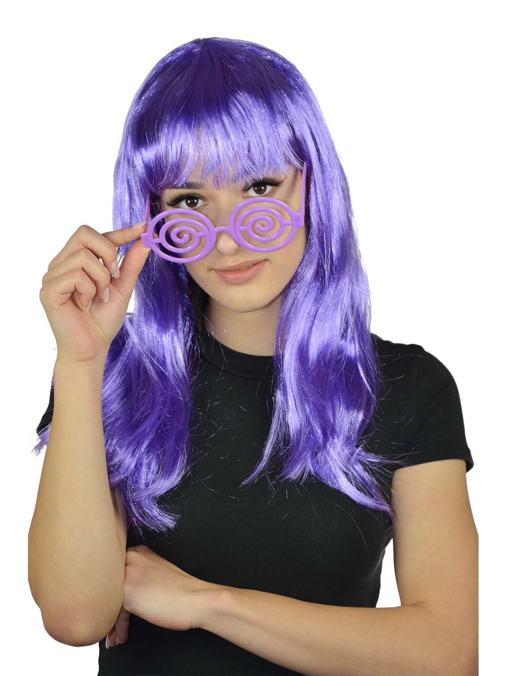 Peruka długowłosa fioletowa