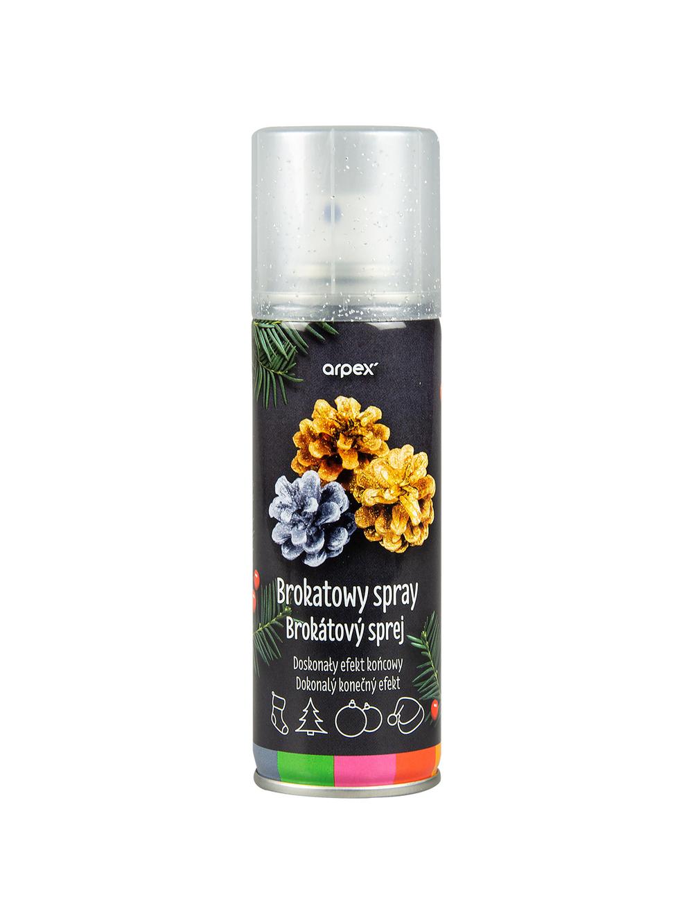 Brokatowy spray dekoracyjny srebrny