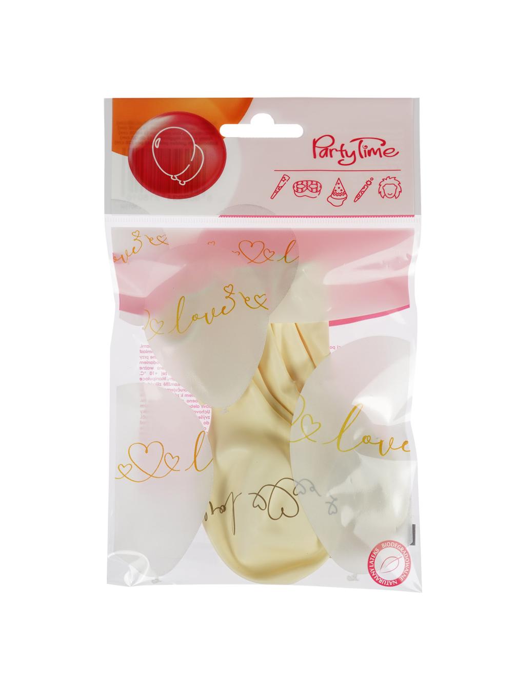 Balony ze złotym walentynkowym nadrukiem (5 szt.)