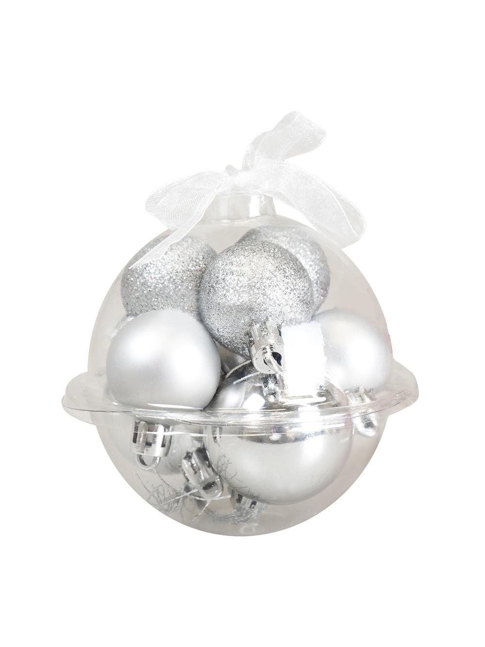 Zestaw dekoracji w bombce (9 szt.) - srebrne