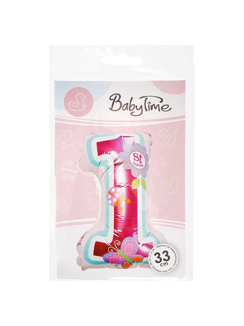 Balon foliowy roczek - różowy